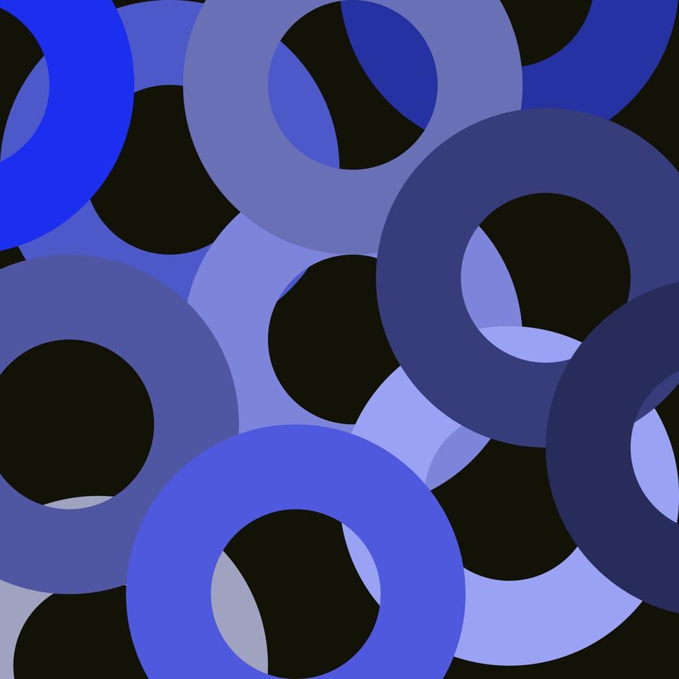 multi cercle Donut lumière à foncé bleu thèmes avec noir Contexte vecteur