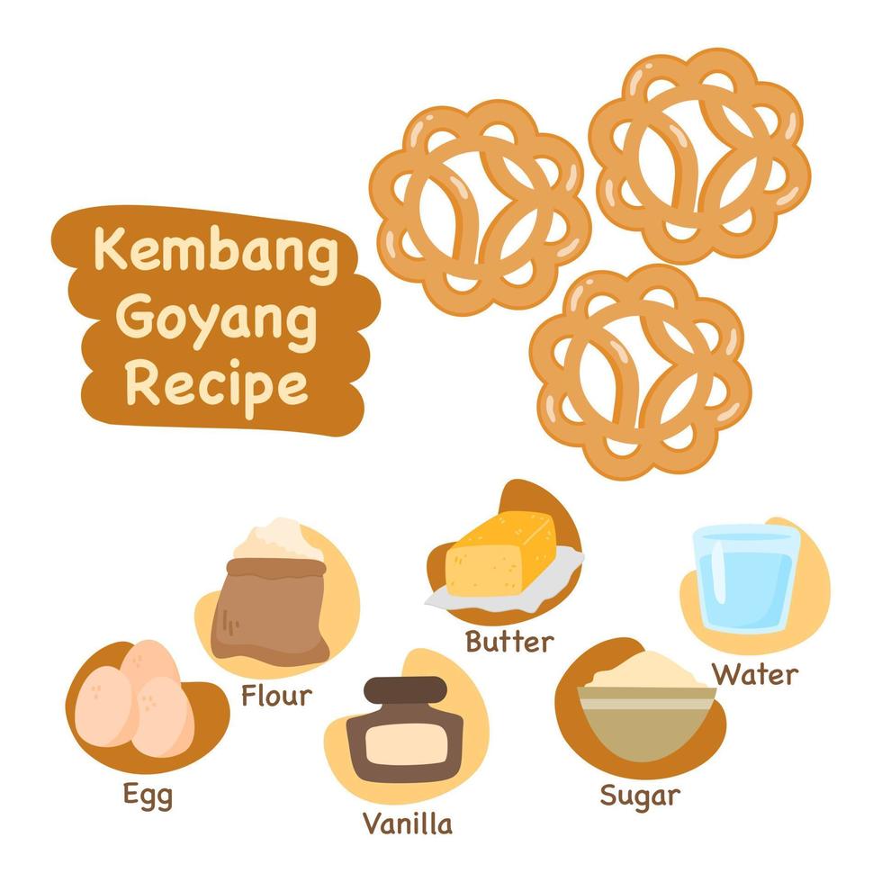 kembang goyang illustration recette concept vecteur