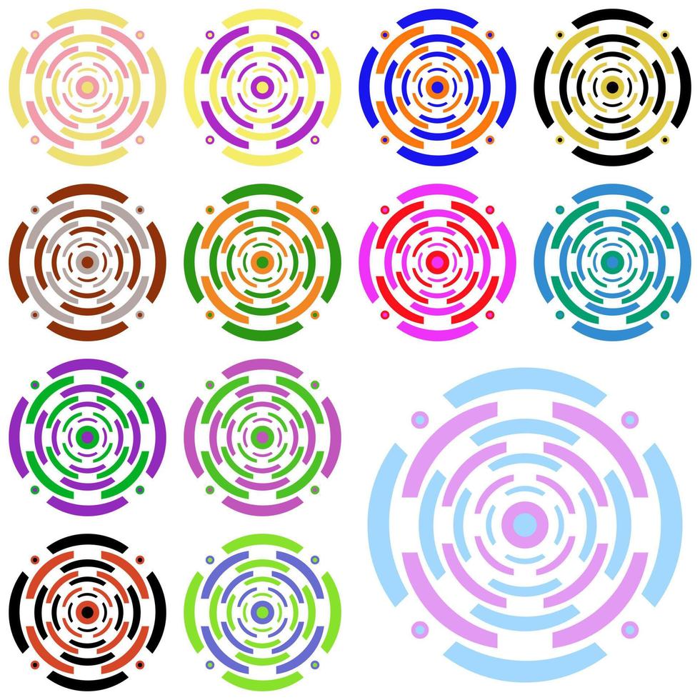 cercle, circulaire forme dans beaucoup Couleur dans vecteur illustration