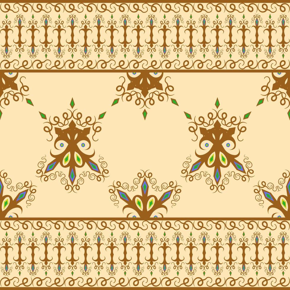 populaire ethnique sans couture modèle dans Terre Ton dans vecteur illustration conception pour tapis, foulard, tapis, emballage papier, tuile et plus