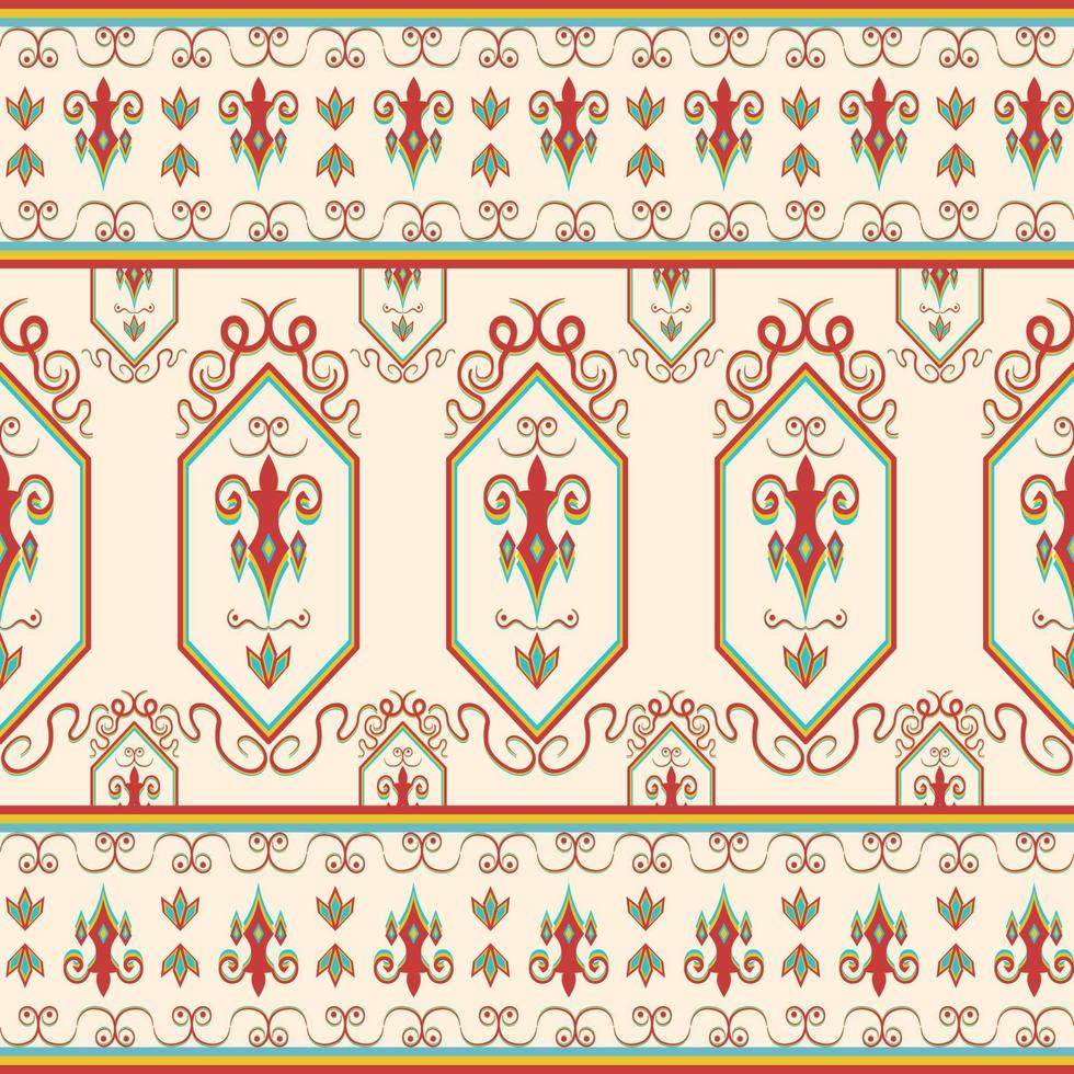 populaire emblème ethnique géométrique sans couture modèle dans vecteur illustration conception pour tapis, soie, tissu, tapis, foulard, emballage papier, tuile et plus