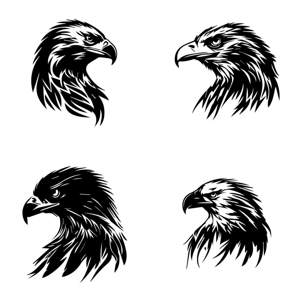 une majestueux collection de Aigle logo silhouettes, main tiré dans complexe détail. parfait pour tout marque ou projet cette valeurs force et liberté vecteur