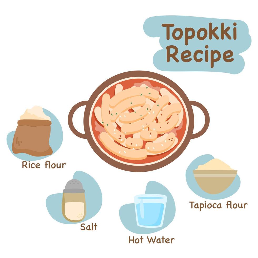 topokki illustration recette concept vecteur