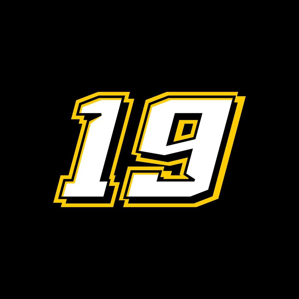 sport courses nombre 19 logo conception vecteur