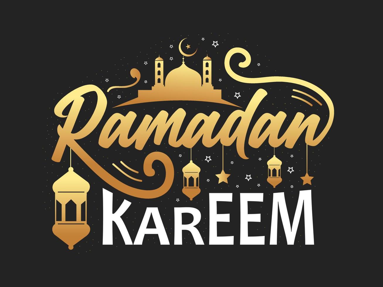 Ramadan kareem typographie. vecteur calligraphie illustration. manuscrit salutation carte, invitation etc.