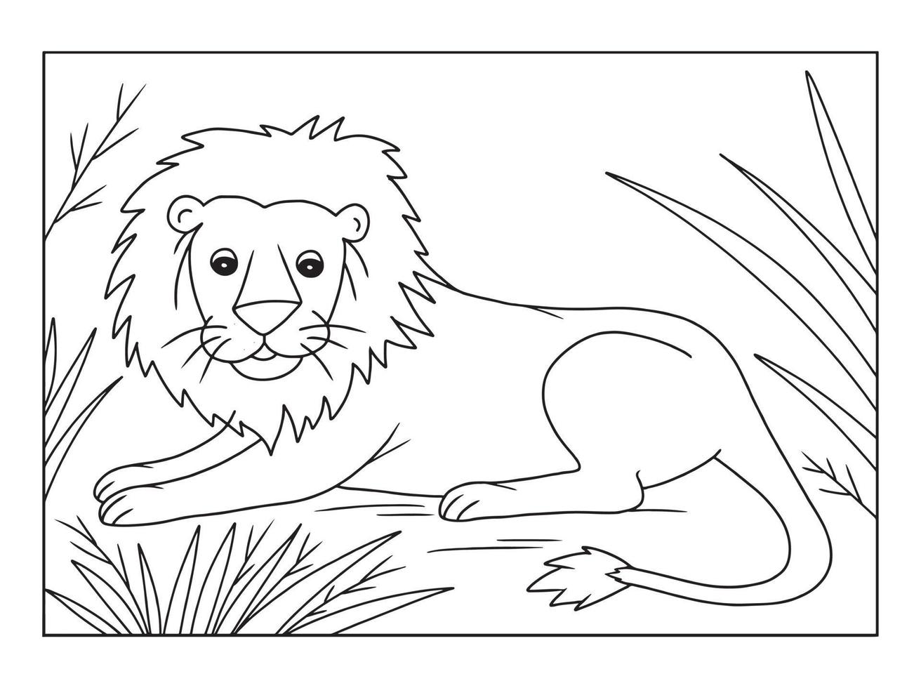 vecteur illustration de une lion. adapté pour coloration livre, coloration pages, etc