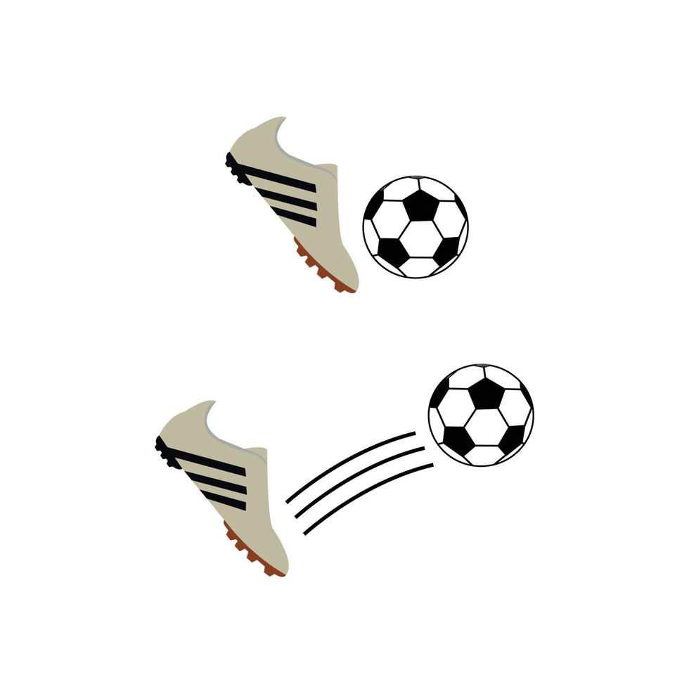 football chaussure frappe une Balle isolé sur blanc Contexte vecteur