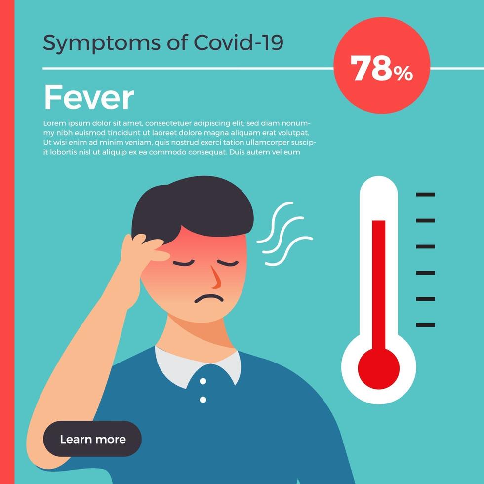 symptômes d'infographie vectorielle de covid-19. vecteur