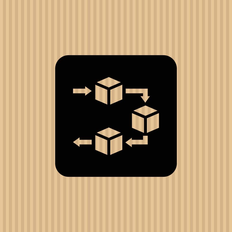 utiliser l'illustration vectorielle d'icône plate simple du système fifo avec fond de texture en carton vecteur