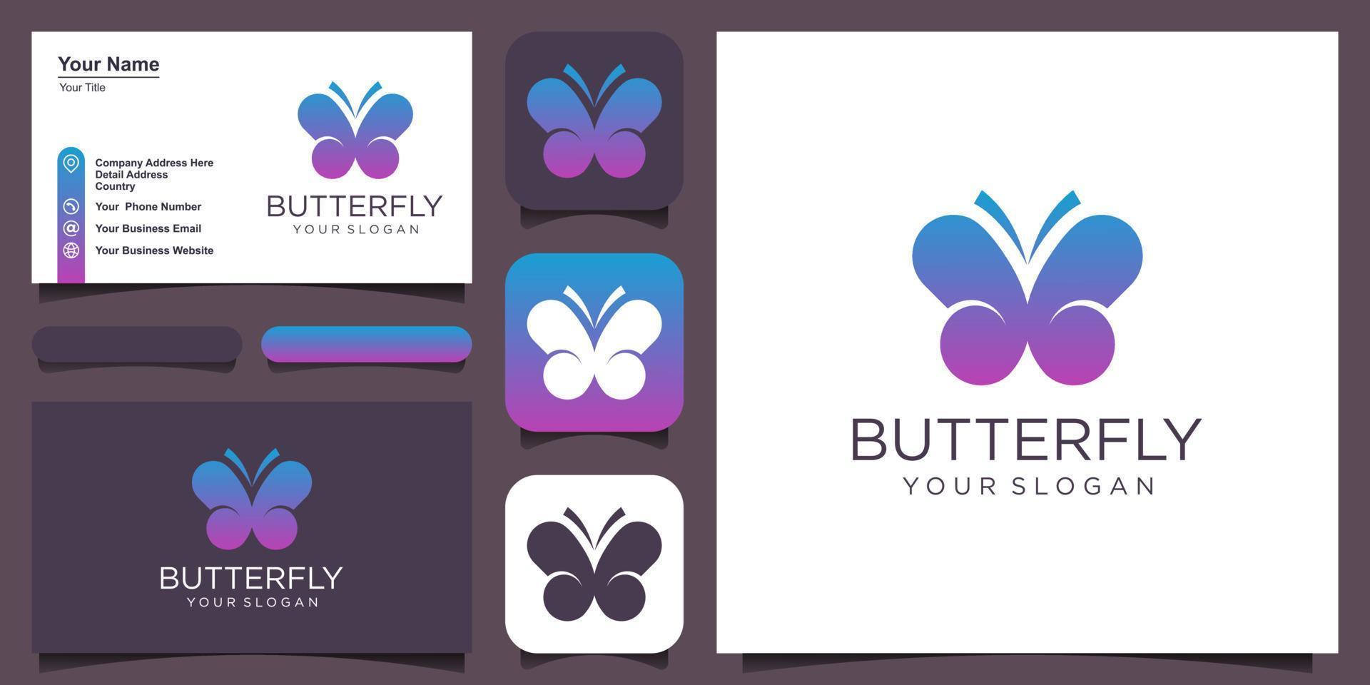 création de logo papillon moderne vecteur