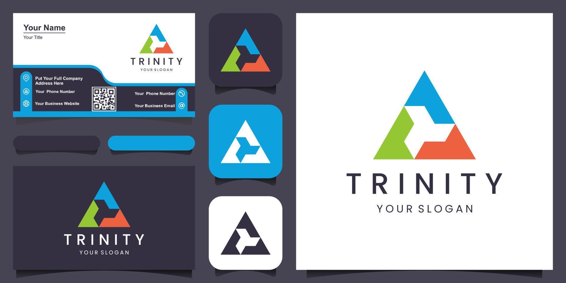 trinité icône vecteur logo modèle illustration conception.