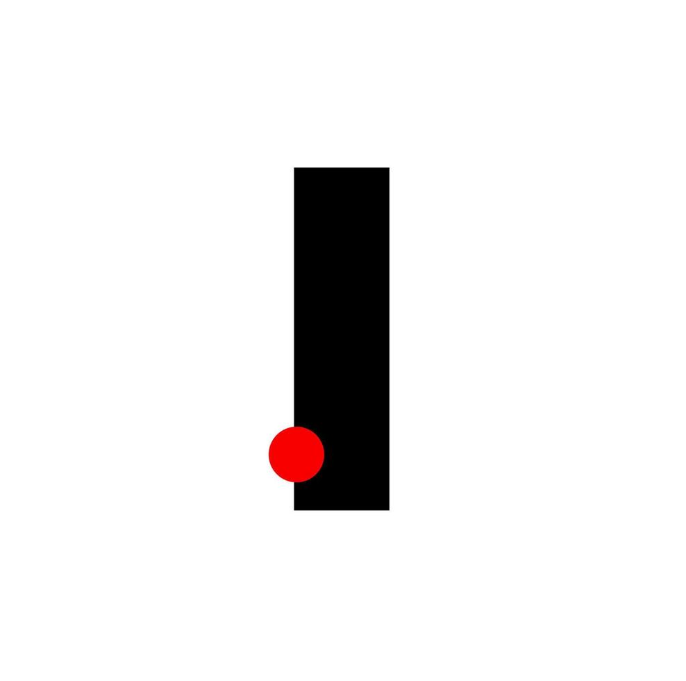 je lettre avec rouge point entreprise monogramme. je icône. vecteur
