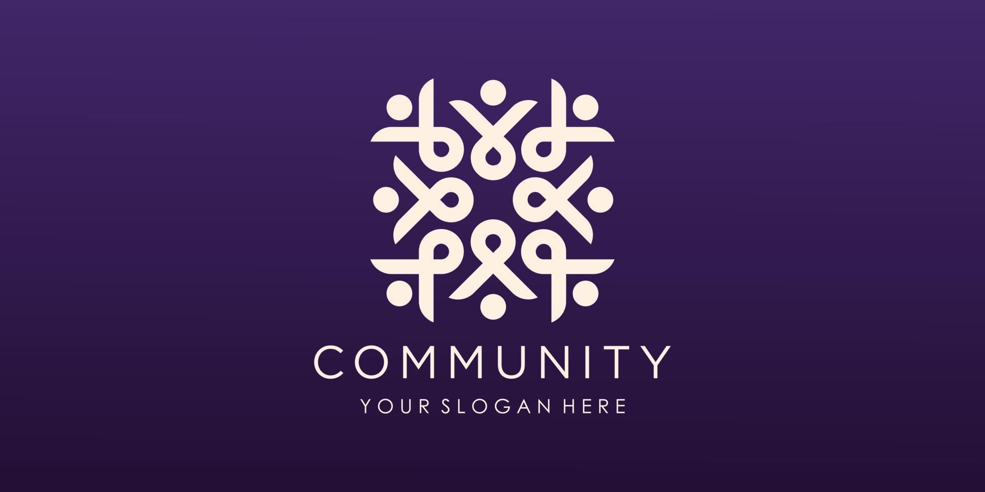 réseau social équipe partenaires amis logo design vecteur