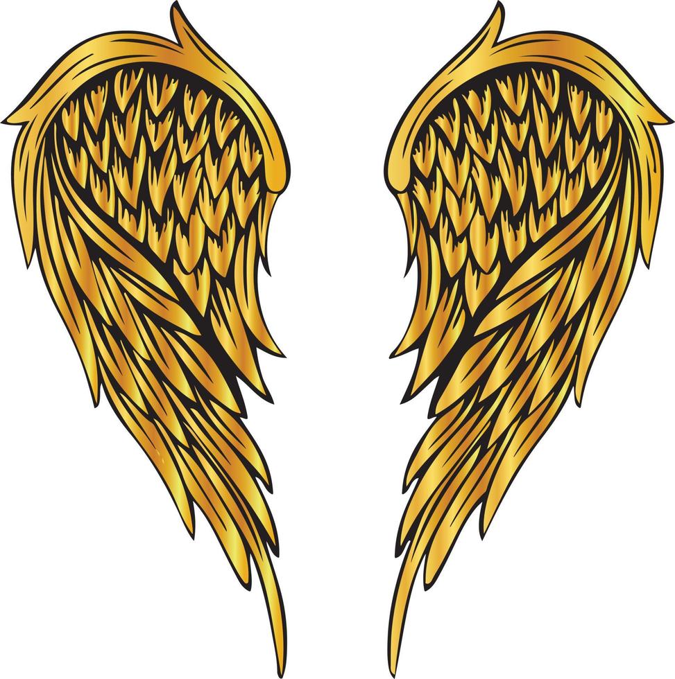 vecteur illustration de d'or ailes. adapté pour autocollant, affiche, etc