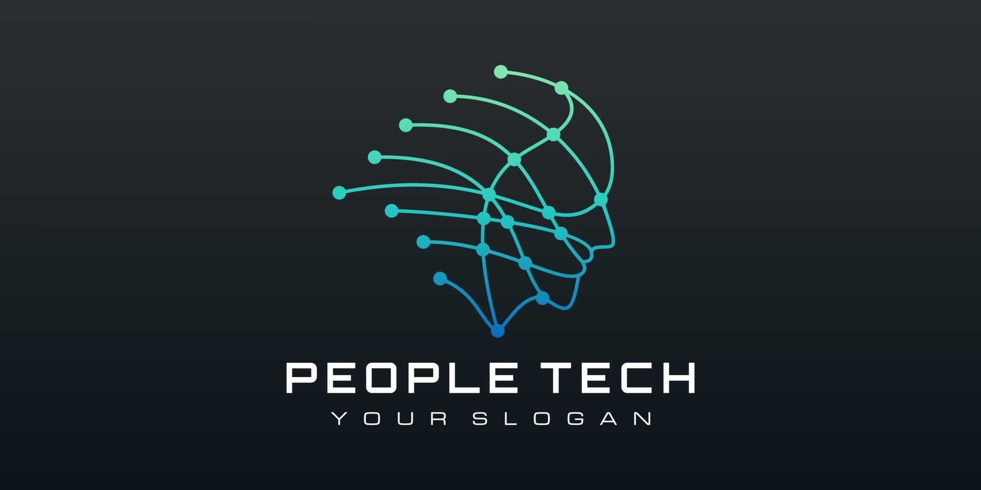 tête technologie logo, robotique La technologie logo vecteur conception inspiration