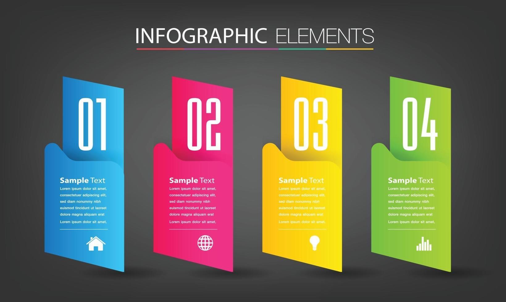 modèle de zone de texte moderne, infographie de bannière vecteur