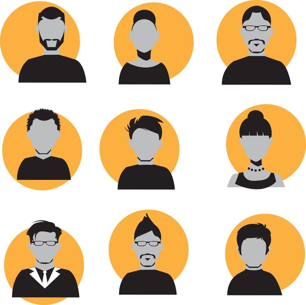 avatar profil icône ensemble comprenant Masculin et femme. vecteur