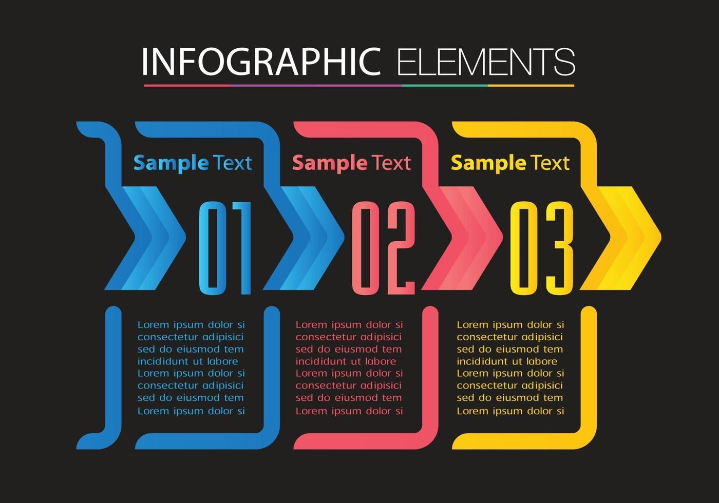 modèle de zone de texte moderne, infographie de bannière vecteur