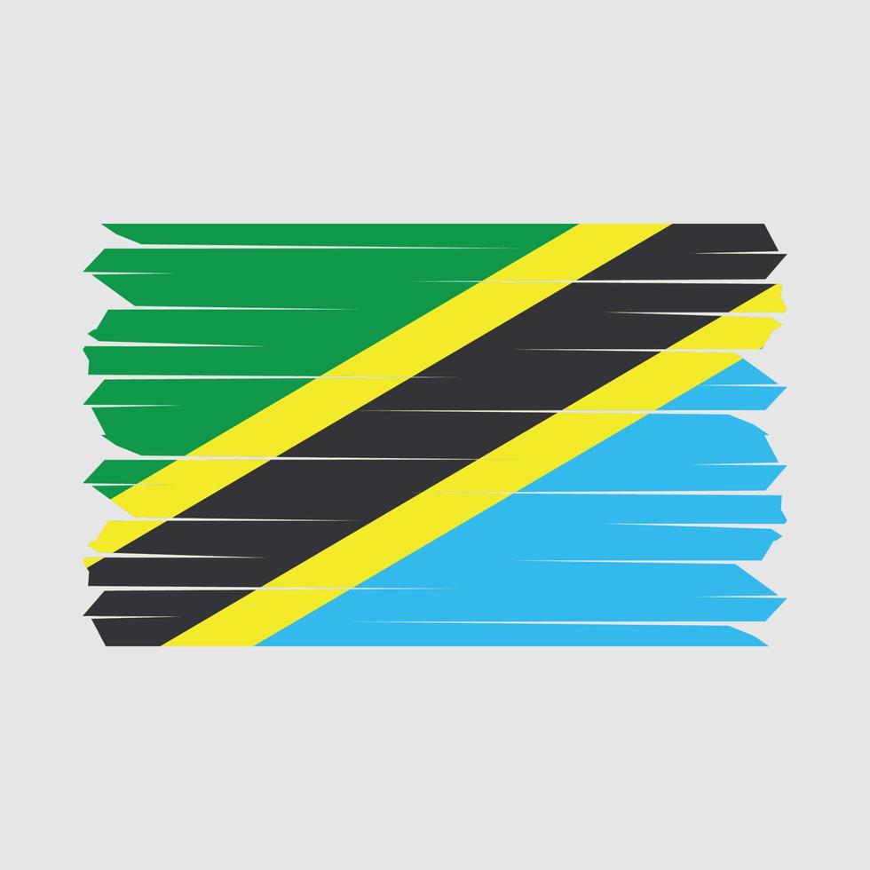 brosse drapeau tanzanie vecteur
