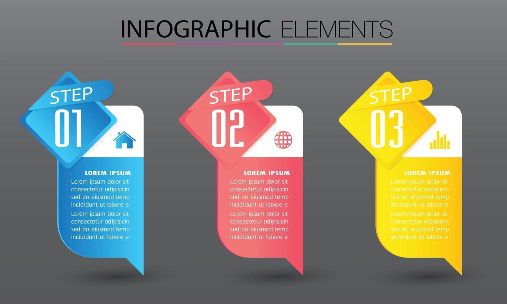 modèle de zone de texte moderne, infographie de bannière vecteur