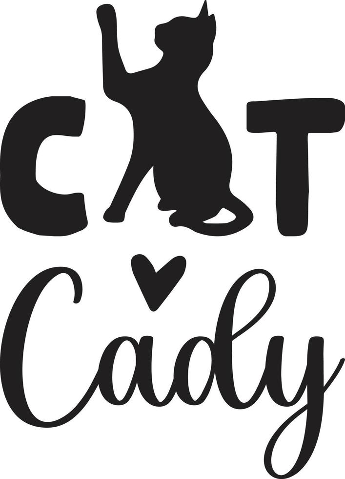 chat cady typographie vecteur T-shirt