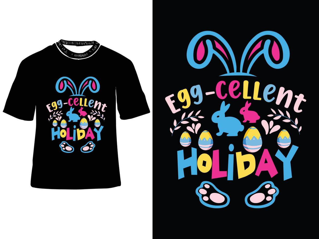 oeuf-cellent vacances, Pâques journée t chemise, houblonné Pâques t chemise, Pâques lapin T-shirt vecteur