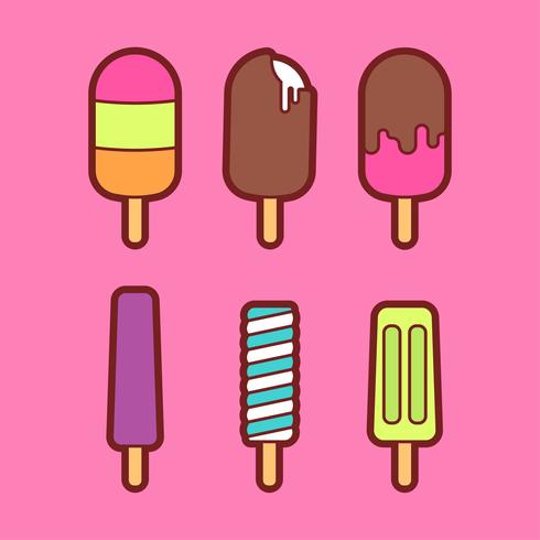 Popsicles vecteur plat