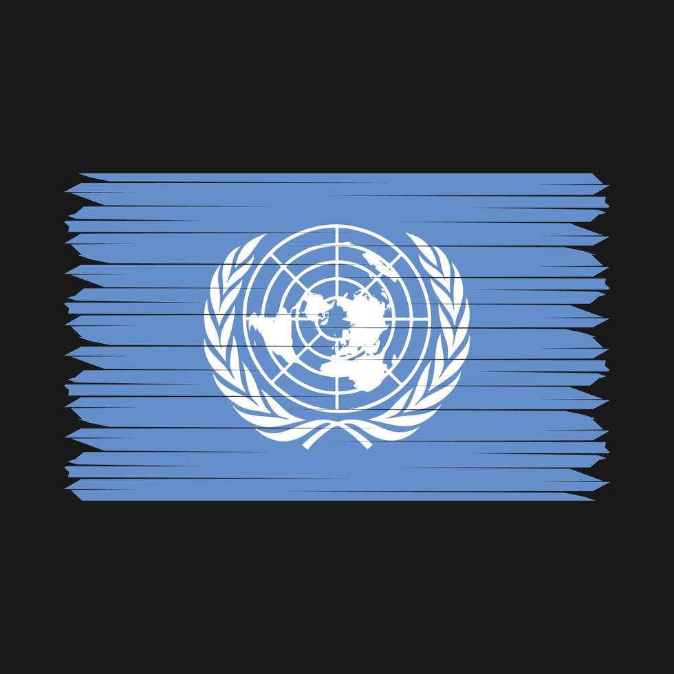 pinceau drapeau des nations unies vecteur