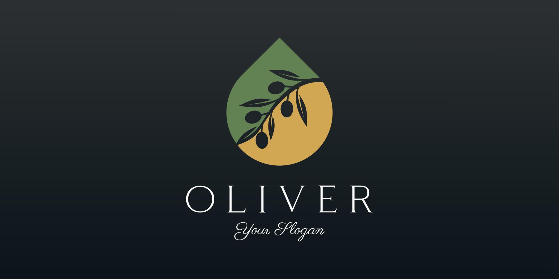 olive pétrole logo modèle icône conception vecteur