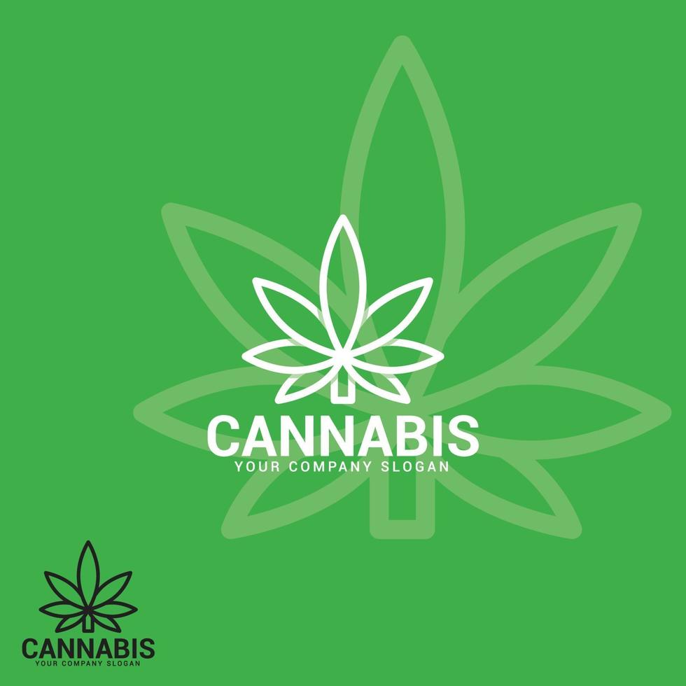 modèle de vecteur de conception de logo de cannabis