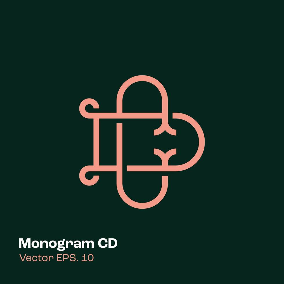 monogramme logo CD 3 vecteur