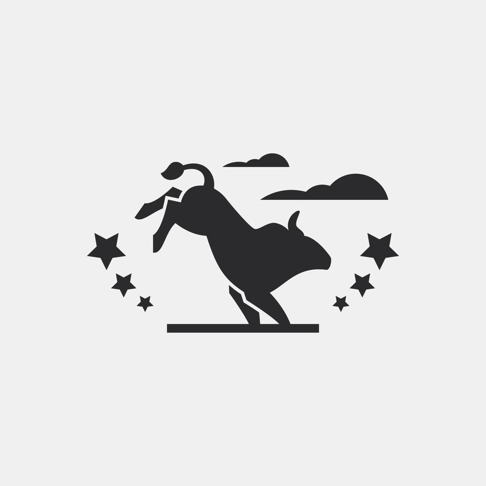 sauvage taureau donner un coup rodeo logo vecteur