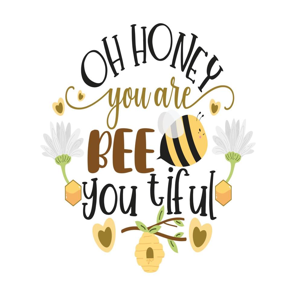 abeille citations illustration. de motivation inspirant citations conception avec les abeilles illustration. vecteur