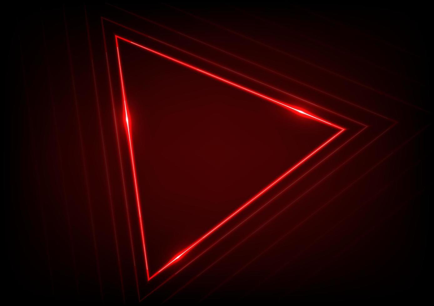 rouge Triangle néon lumière ligne pente numérique La technologie moderne bannière couverture Contexte vecteur