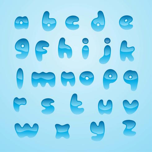 Vecteur de l'alphabet de l'eau