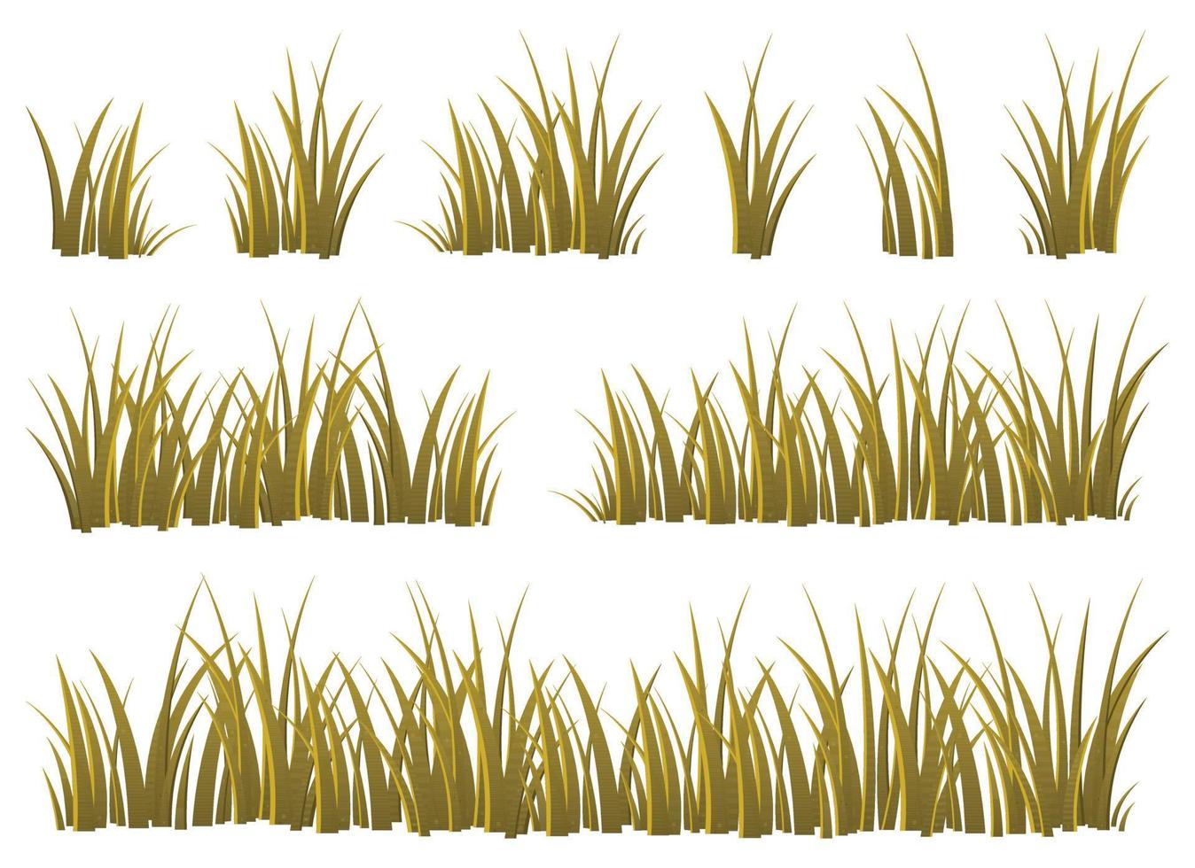 dessin animé herbe feuilles collection vecteur illustration isolé sur blanc