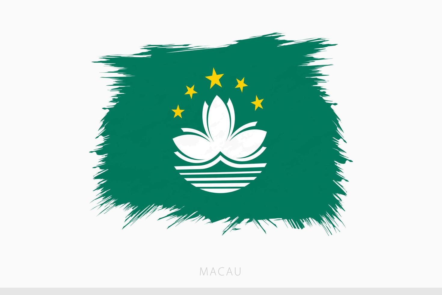 grunge drapeau de macao, vecteur abstrait grunge brossé drapeau de macao.