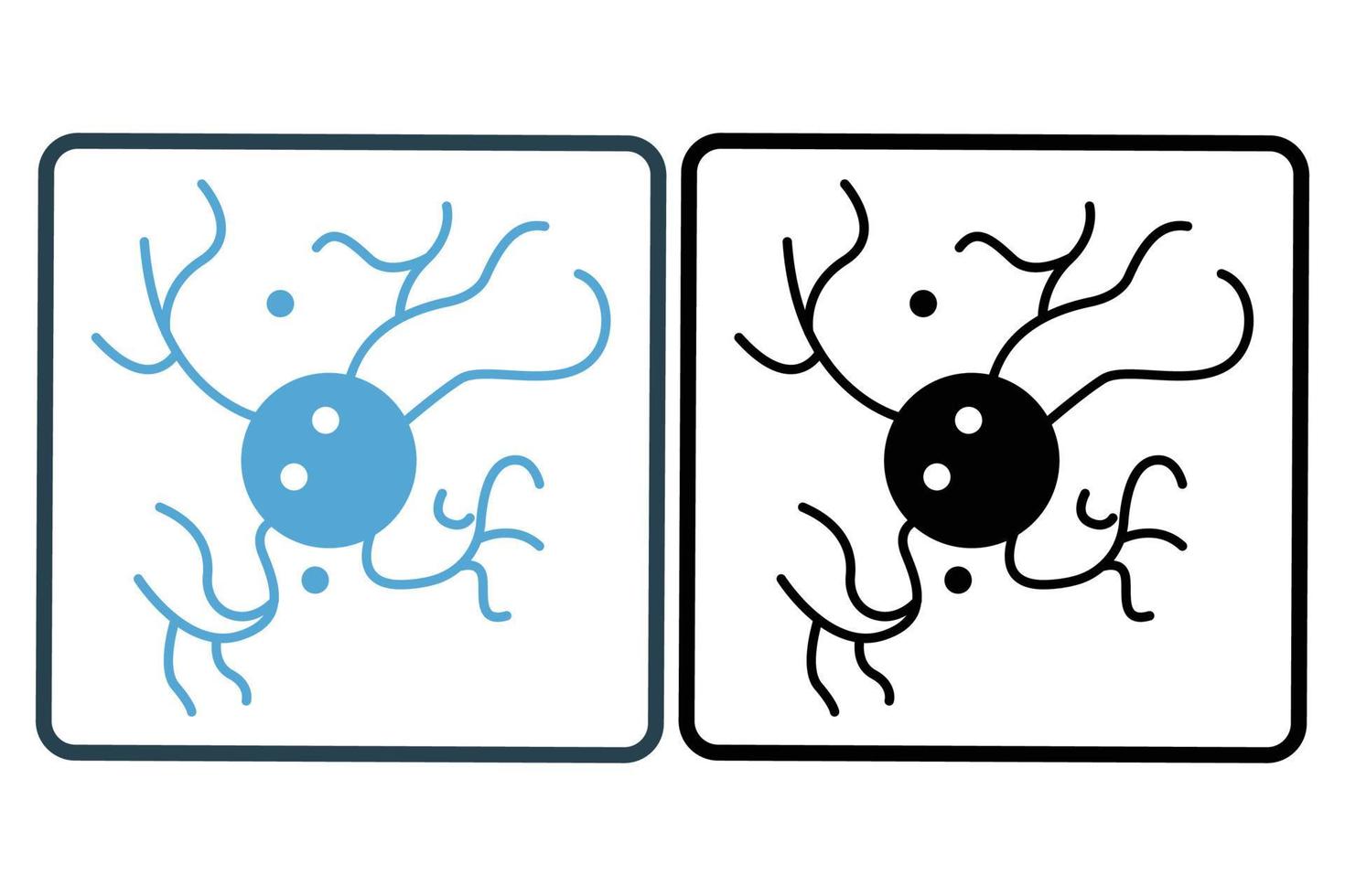 neurone icône illustration. icône en relation à Humain organe. solide icône style. Facile vecteur conception modifiable