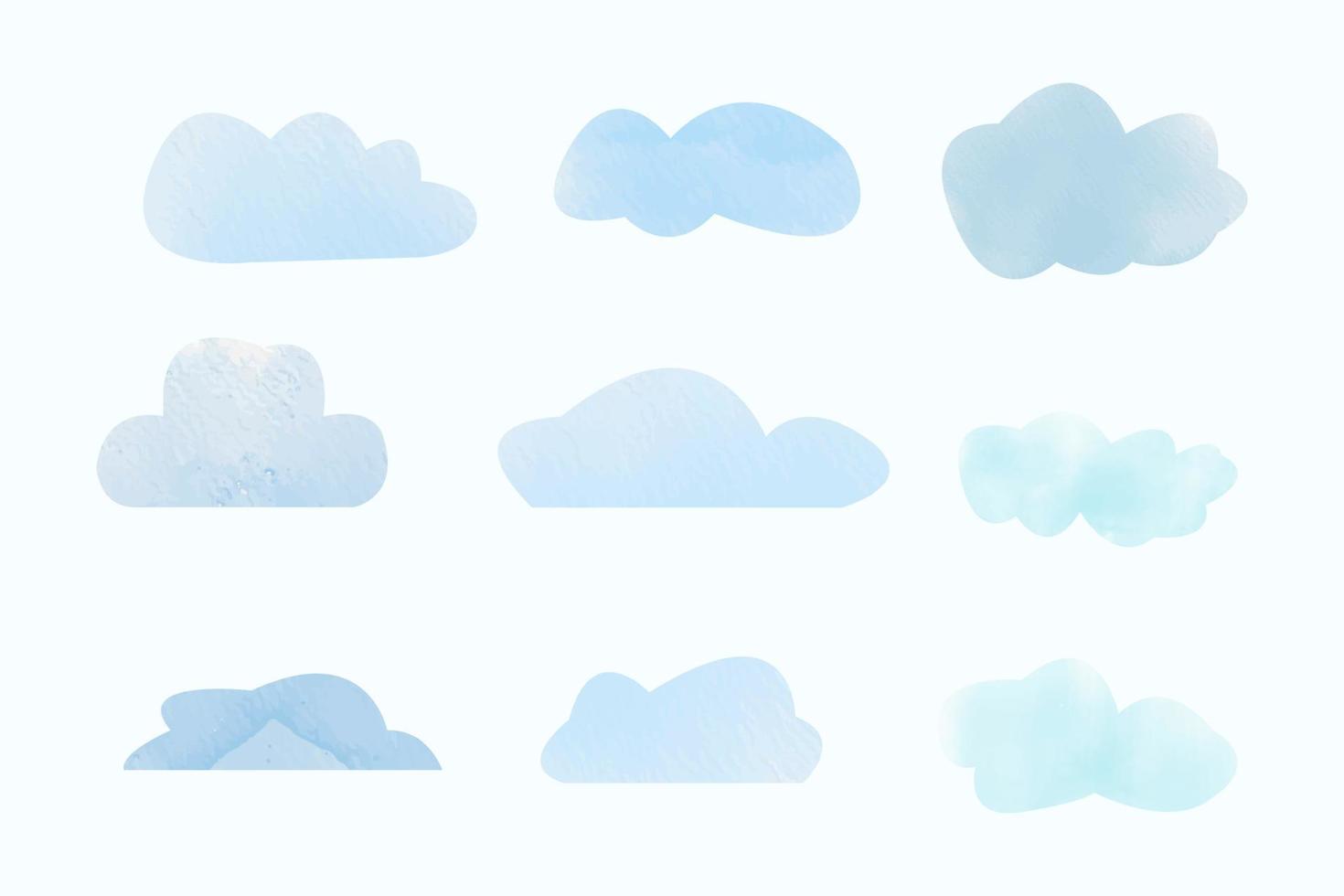 ensemble de aquarelle des nuages. vecteur illustration