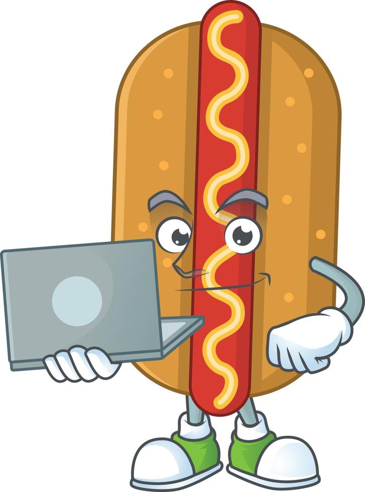 dessin animé personnage de Hot-dog vecteur