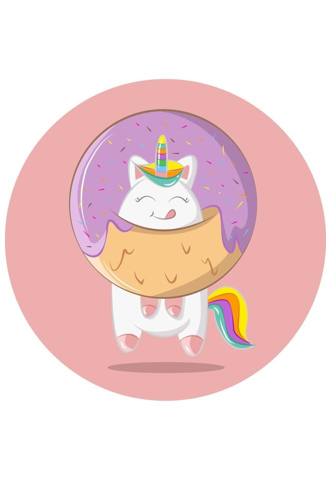 une illustration vectorielle de donut géant vêtu de poney vecteur