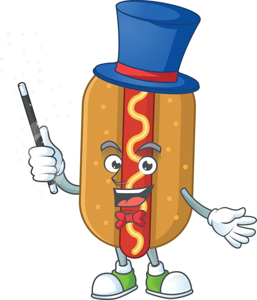 dessin animé personnage de Hot-dog vecteur