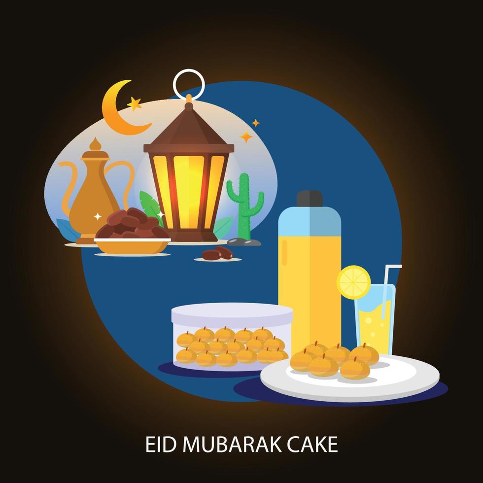 eid mubarak gâteau vecteur