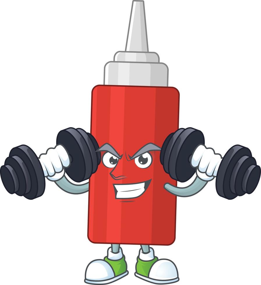 dessin animé personnage de sauce bouteille vecteur