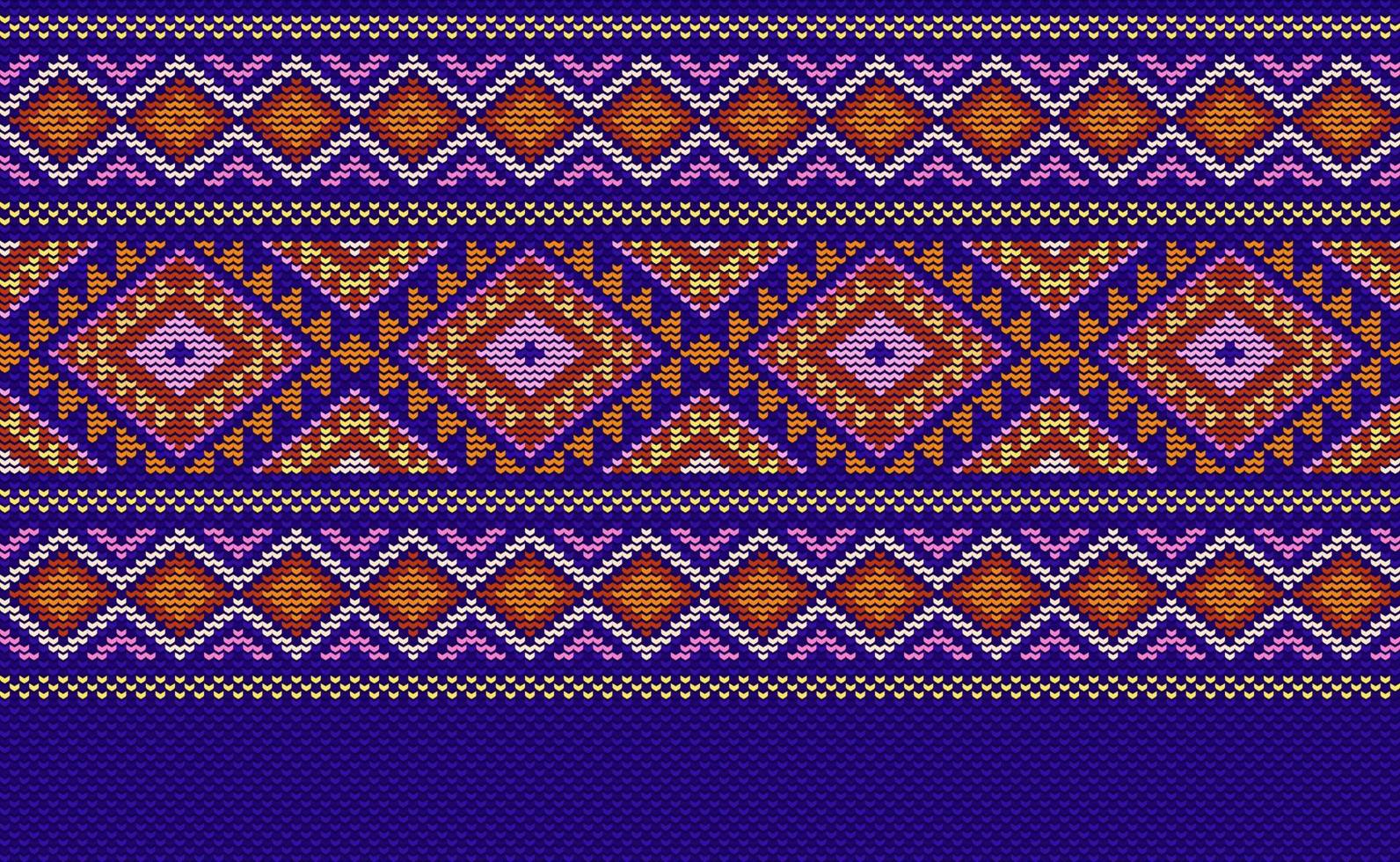 crochet modèle, vecteur traverser point Oriental arrière-plan, tricoté ethnique rétro géométrie style