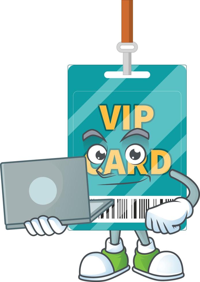 dessin animé personnage de VIP passer carte vecteur