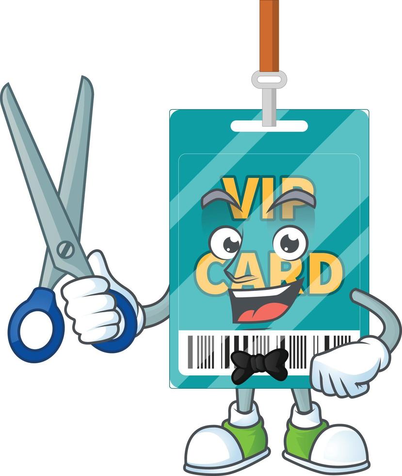 dessin animé personnage de VIP passer carte vecteur