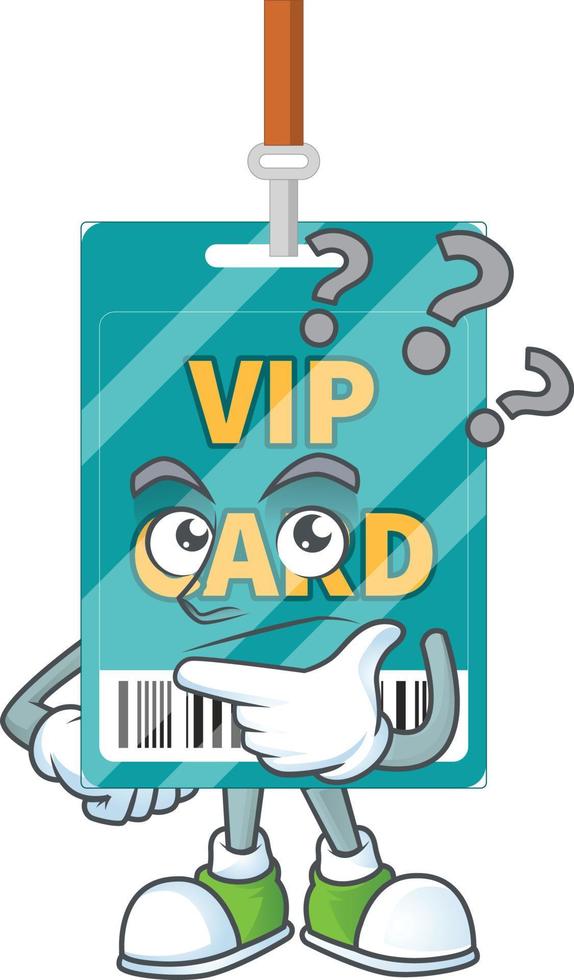 dessin animé personnage de VIP passer carte vecteur