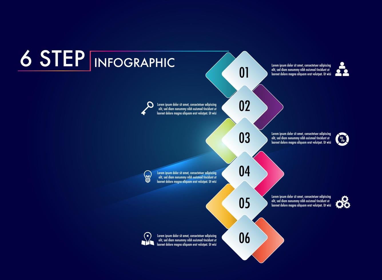 Infographie en 6 étapes vecteur