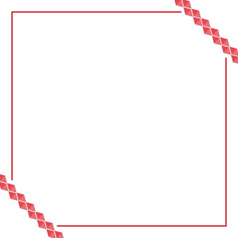 Cadre ou frontière. rouge et rose Couleur Triangles avec Bande doubler. adapté pour social médias Publier et la toile l'Internet les publicités. vecteur